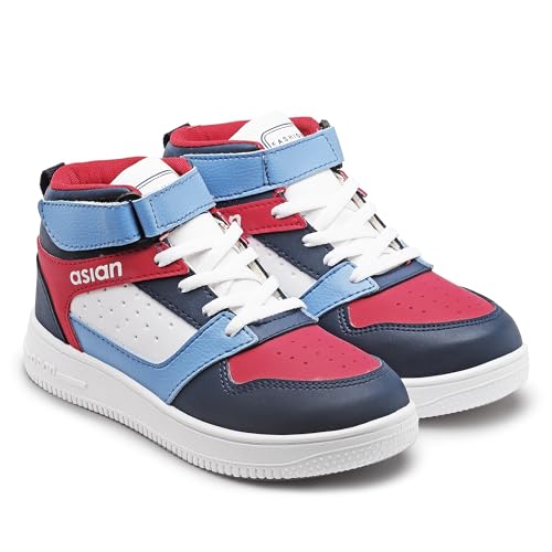 Image of ASIAN Boy's Thunder-12 Kids Casual White Sneaker High-Neck with Lightweight Synthetic Upper Lace-Up Shoes for Kid's & Boy's1