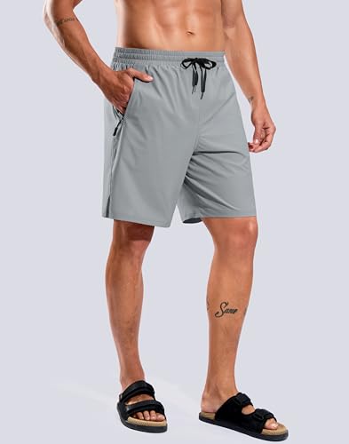 Image of G Gradual Mens Swim Trunks with Compression Liner 7 inch /9'' Quick Dry Board Shorts Swimsuit Bathing Suit for Men Zipper Pockets