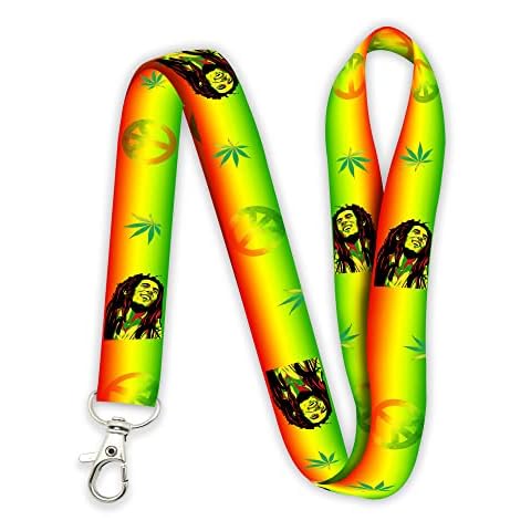 AkinaWay Marley Rastafa One Love Jamaica Themed Premium Lanyard Keychain Cover