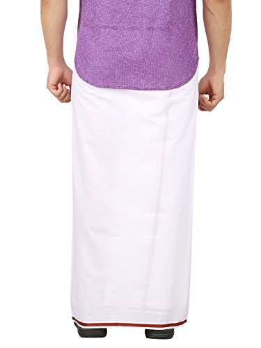 PRAKASAM COTTON Mens White cotton Dhoti