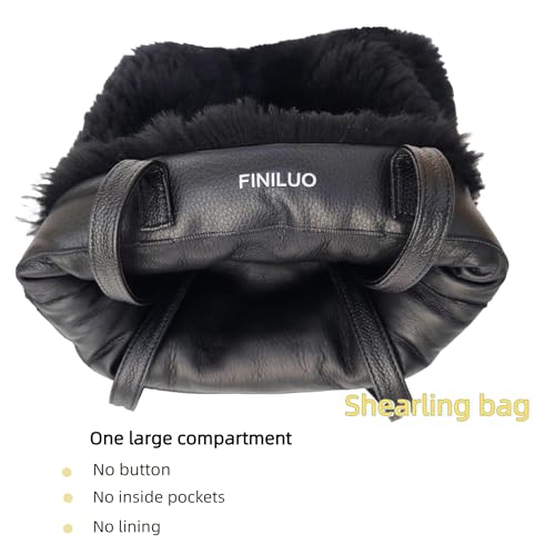 Bolso tote de piel de cordero con correas de cuero miniatura 6