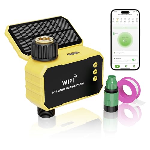 Jardirossa WiFi Sprinkler Water Timer,Automatic Irrigation System Controller for Garden Hose, Black...