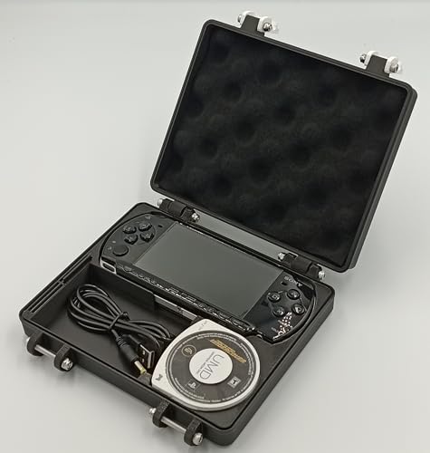 Image of Rugged Protective Carrying Case for PSP 2000 & 3000 - Holds 5 Games, 4 Memory Cards, USB Charging Cable