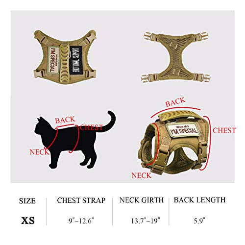 Tactical Cat Harness for Walking Escape Proof, Soft Mesh Adjustable Pet Vest Harness for Large Cat,Small Dog - Image 7