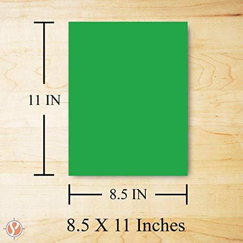 Green - Full Sheet Bright Neon Fluorescent Labels (Stickers). Size: 8.5 X 11 Sheets (50 Per Pack) #TOP2