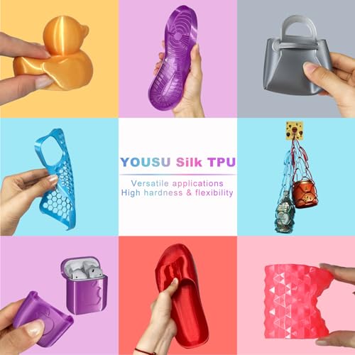 Image of YOUSU Silk TPU Filament 1.75mm,3D Printer Filament TPU95A Flexible Soft Rubber, 1kg Spool (2.2 lbs), Dimensional Accuracy + /- 0.02 mm,Silk TPU Gold