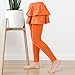 Girls Leggings Ruffle Skirt School Uniform Pants Relaxed Fit Cute Pants Kids Stretch Warm Preppy Leggings 3-14 Years Orange