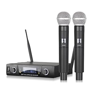 Karaoke Microfoon, Professionele Dual Wireless Microphone System Karaoke Mic CardioID Dynamic Handheld Microfoon voor…