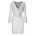 ZBYY Women's Long Sleeve Elegant Sexy Bodycon Ruched Mini Cocktail Dress Wrap Front Casual Basic Fitted Short Dress