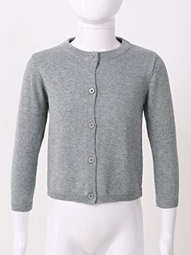 Sholeno Kids Girls Knit Long Sleeve Bolero Cardigan Button Down Stretch Sweater Daily Casual Shawl3