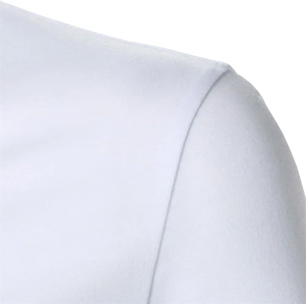 REHJJDFD Men's Short Sleeves Polo Shirt Printing Holiday Casual Lapel Polo Shirt White XXL