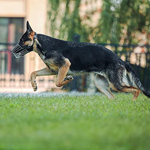 Dog Muzzle For Pitbulls, Basket Muzzle For Large Dogs, German Shepherd Muzzle For Rottweiler Amstaff Doberman, Adjustable Metal Wire Dog Mouth Guard With Soft Pad For Walking And Training #TOP6