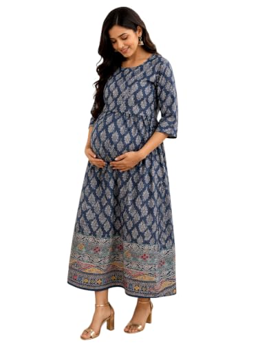 Image of RITIJYA Zipless Feeding Kurta Dress for Women | Maternity Nursing Kurti, No-Zip Easy Access | Extra Pleats Pre to Post Pregnancy | Quick-Dry Fabric | S-4XL