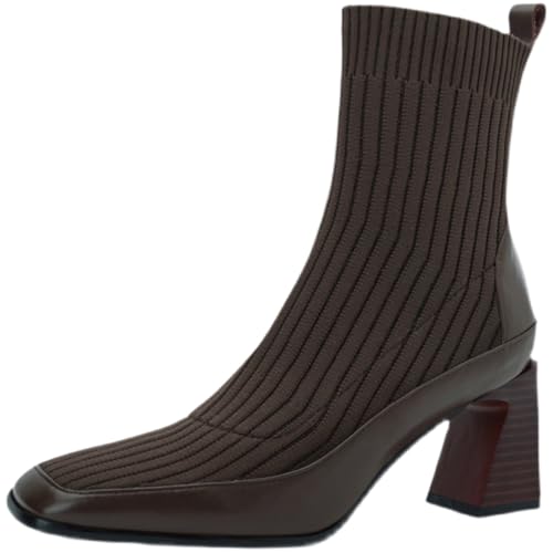 Bottes à talons hauts élégantes finitions bout carré et zip invisible