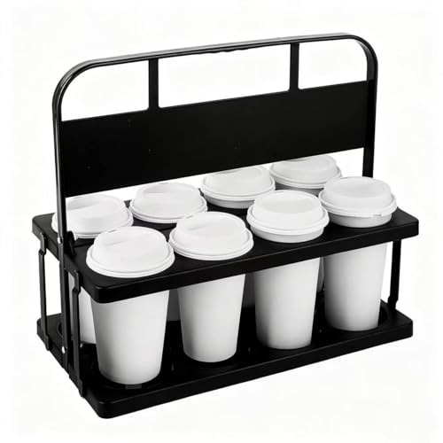 Bodaon 8 Cup Drink Carrier with Handle, Drink Cup Holder for Food Delivery
