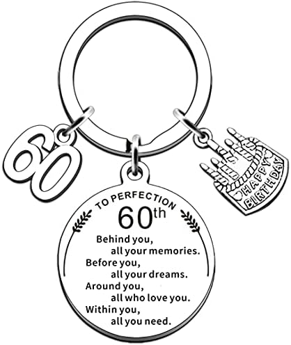 AMZQ Birthday Keyring Birthday Gifts for Women Men Boys Girls Inspirational Keychain Gifts for Family (16th)