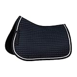 HORZE Glarus Quick Dry All Purpose Saddle Pad with Rose Gold Braid Piping - Dark Navy - Horse