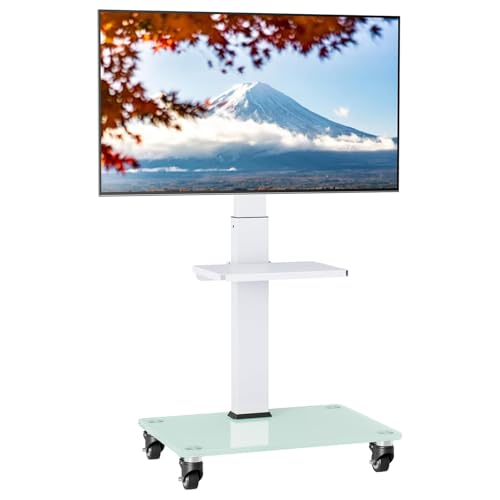 �e���r�X�^���h �L���X�^�[�t�� �Ǌ� 37~75�C���`�Ή� �ω׏d40kg tv�X�^���h �n�C�^�C�v �Ǌ|�� tv stand �e���r�� �ړ��� 6�i�K�������� ���E±35�x�p�x���� �C �z���C�g