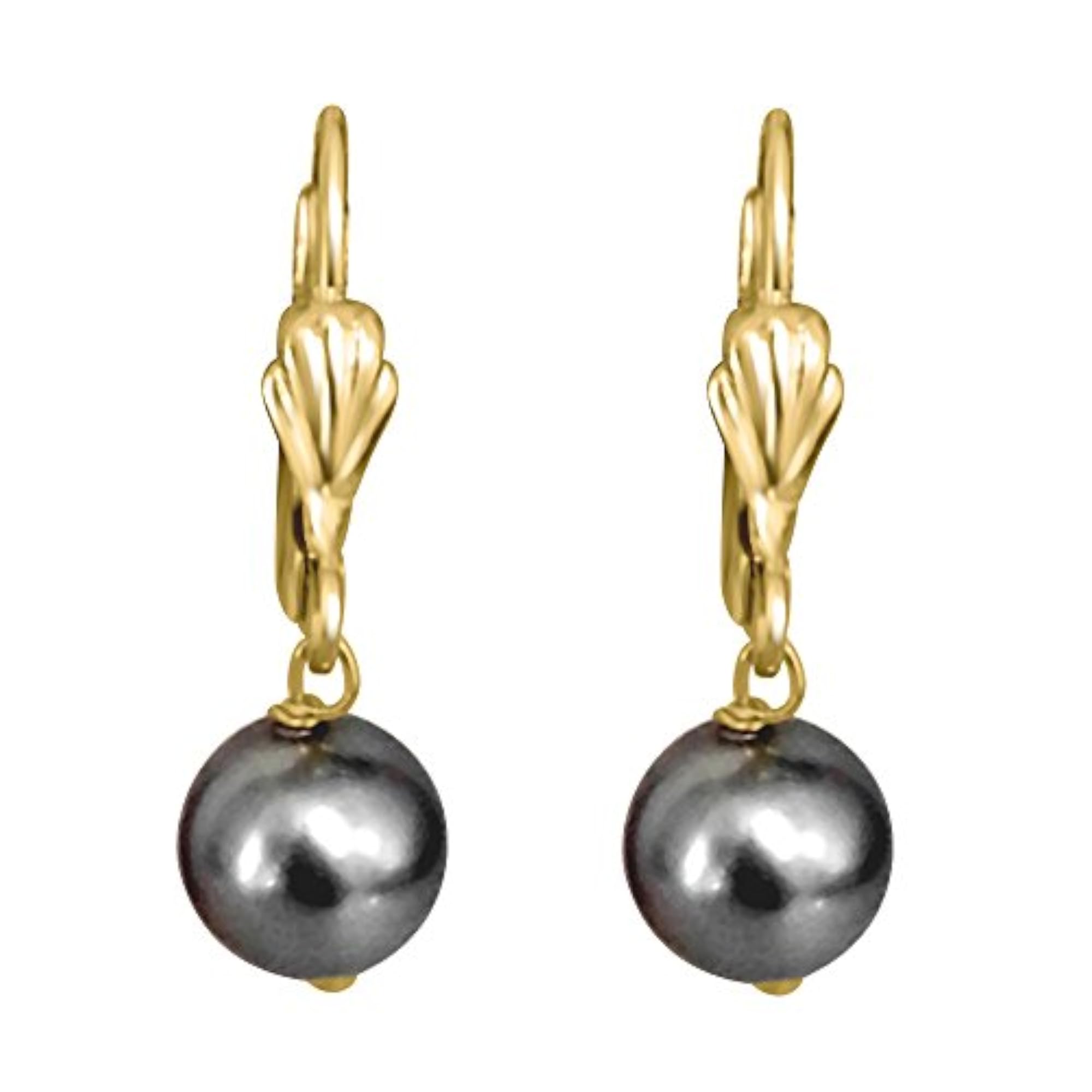Women's Multi-Colored Shell Pearl & Flower Shaped Dangle Earrings Set
