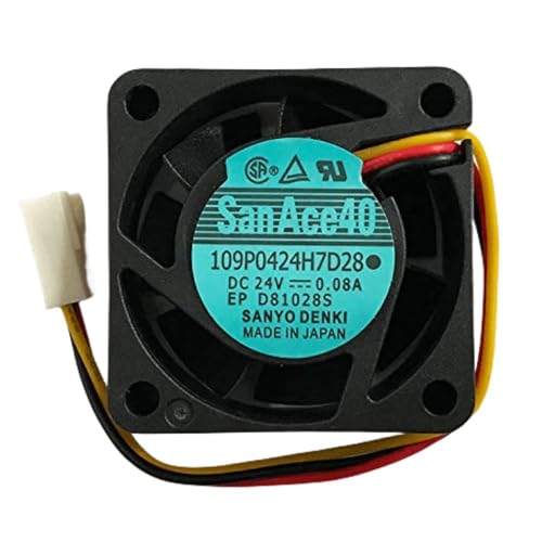 109P0424H7D28 24V 0.08A 40MM Fan - 4CM 4015 3-Wire Inverter Cooling Fan, Black