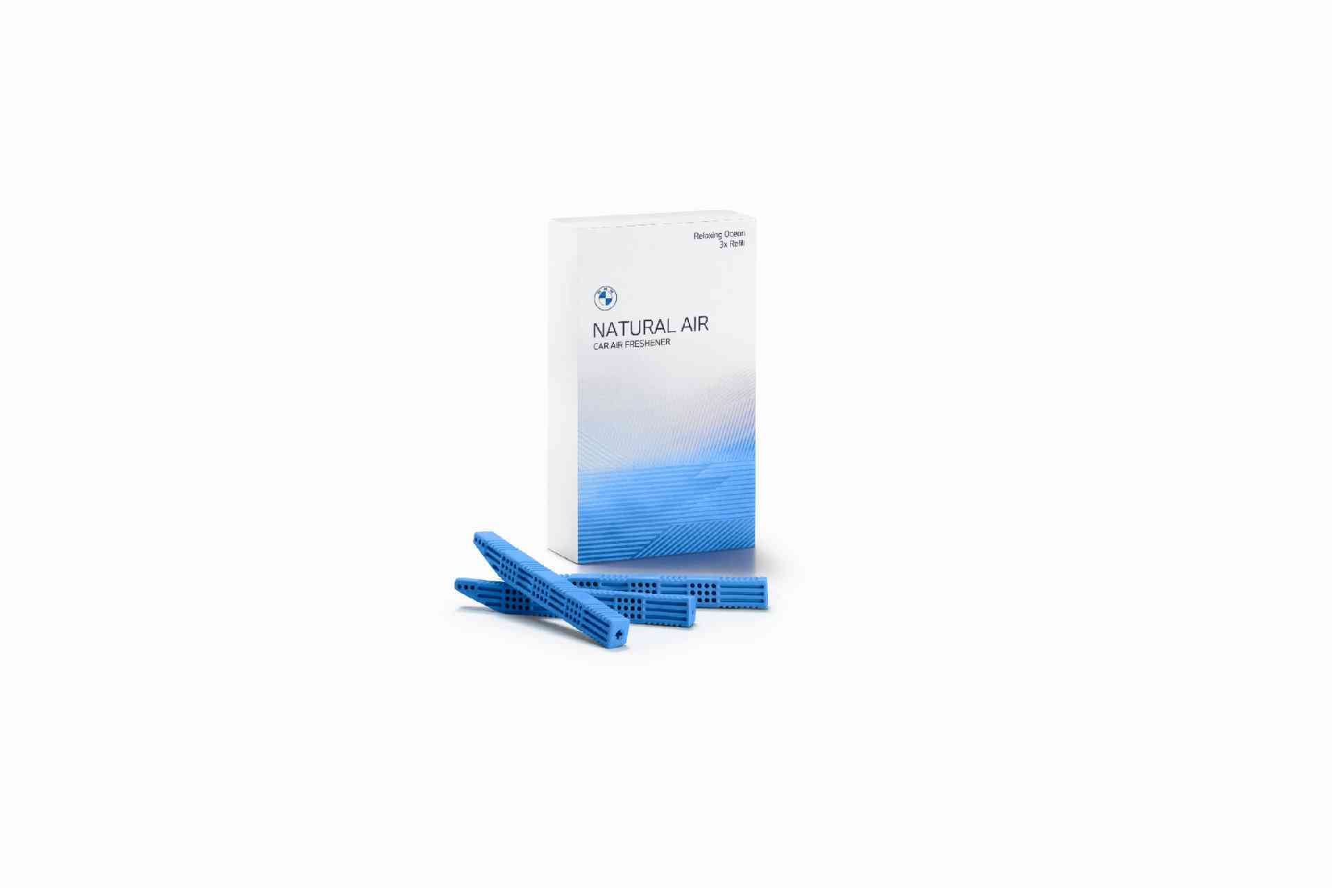 BMW Set de regalo para el interior de 7 ambientadores originales: Clear Mountain Freshness, Clear Skyline, Tropical Forest, Endless Desert, Forest Air, Mountain View & Relaxing Ocean + ficha para la