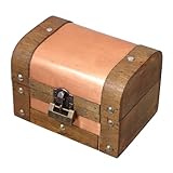 NUOBESTY Pequeño Cofre del De Madera Joyero Vintage con Cerradura Caja Decorativa De Madera para Guardar Baratijas para La Oficina Y El Hogar