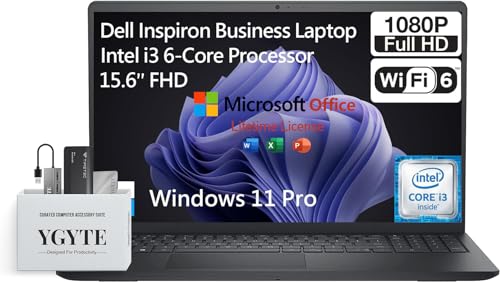 Dell Inspiron 15 3000 Laptop Computer, FHD 15.6 Laptop with Lifetime Office Included, Intel 6-Core i3 Laptop PC Notebook, 40GB RAM 1TB SSD+512GB PSSD, Windows 11 Pro, Copilot AI, 10-Key Number Pad