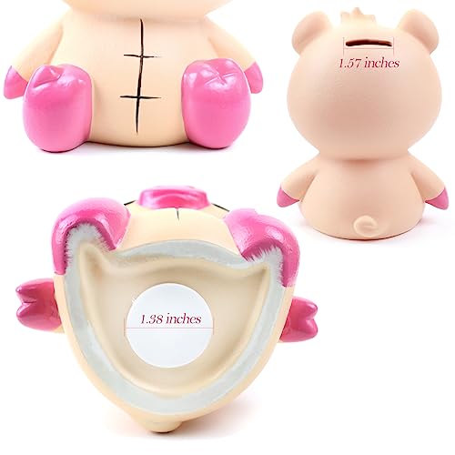 Image of Winsterch Ceramic Piggy Bank, Cute,Pig Money Bank for Kids & Adults | 7.49x 5.9 Inches, Large Capacity, Combines Educational and Decorative Functions, Saving Box Coin Bank Gift for Girls