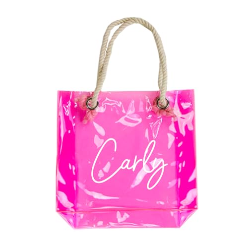 Bolso Tote Transparente Neon con Asas de Cuerda miniatura 1