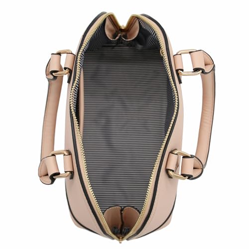 Image of FashionPuzzle Zip-Around Saffiano Classic Dome Satchel