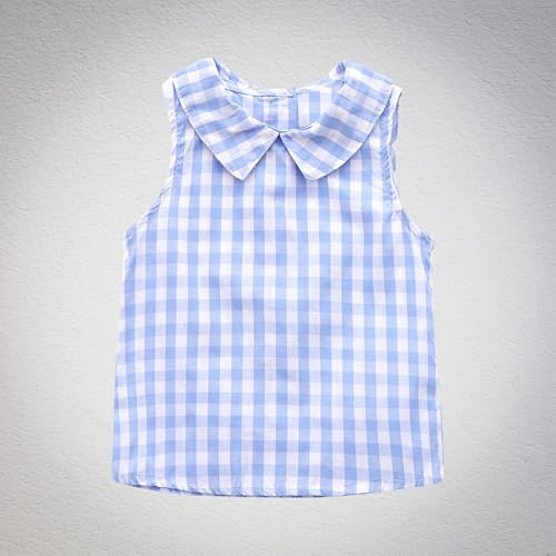 Toddler Girls Plaid Tank Tops Cute Sleeveless Shirts for Kids Casual Back Button Down Blouse Cotton Comfort Tank Tops2