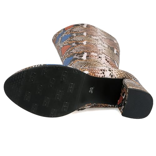 Bottes genou pointu femme motif python finition haute qualité - 4