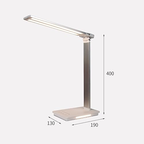 Miniatura 2 de Lámpara de escritorio LED de doble brazo oscilante, regulable, lámpara de mesa plegable ajustable con puerto de carga USB, lámpara de tarea de