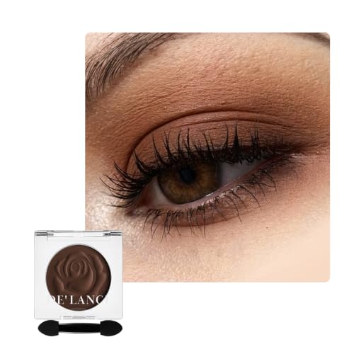 DE'LANCI Palette maquillage yeux brune mate, ombre à paupières marron mat haute pigmentation, fard à paupières waterproof longue tenue, maquillage naturel pour les yeux, vegan avec pinceau #09