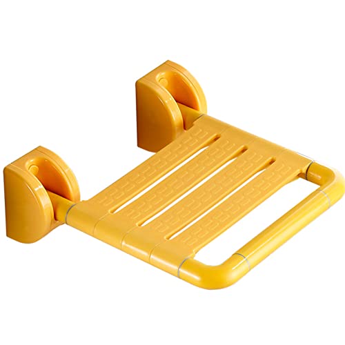 Ddtp Bath Stools,Wall Mounted Shower Stool, Folding Shower Seat Bench, Drop-Leaf Bathroom Shower Chair,Space-Saving Bath Bench For Bathing/Yellow #TOP18
