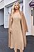 OUGES Womens Fall Maternity Dress for Photoshoot Long Sleeve Baby Shower Sweater Wrap V Neck Midi Work Dresses Pregnancy Clothes Fall Fashion 2025(Almond,M)