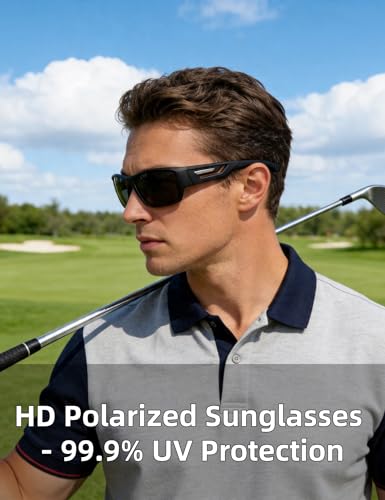Image of PUKCLAR Sports Polarized Sunglasses for Men Women Driving Sunglasses Cycling Running Fishing Goggles Unbreakable Frame