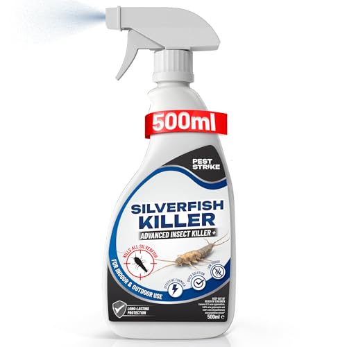 Silverfish Killer Spray 500ml - Fast Acting Silverfish Spray for Indoor and Outdoor Use Long Lasting Effective Silverfish Treatment