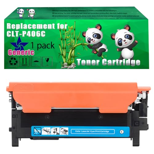 Image of Replacement CLT-P406C CLT-K406S CLT-Y406S CLT-M406S CLT-C406S Toner Cartridge Compatible for Samsung Xpress C410W C460W CLP 360 365 CLX 3305 3300 Printers (1 Pack Cyan)