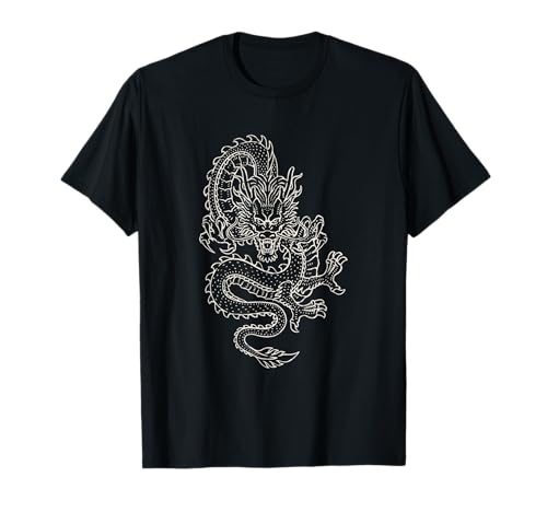 Minimalist Japanese Dragon Art Tattoo Men's Graphic T T-Shirt