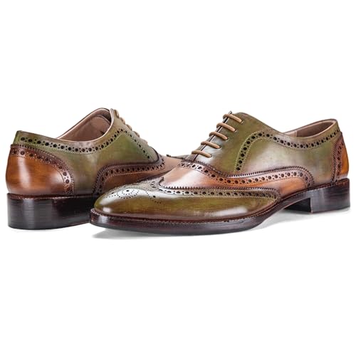 Wingtip Brogue Oxford Handcrafted Men's Genuine Leather Lace up Dress Shoes2