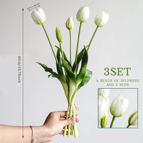 Tulipanes artificiales decorativos para salones y dormitorios centros de mesa elegantes 4