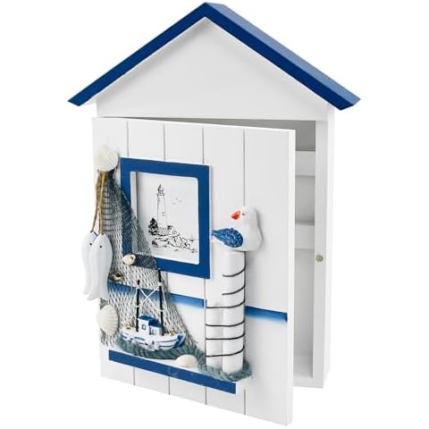 SLTAXAR Modern Wooden Key Cabinet with Hooks Cover