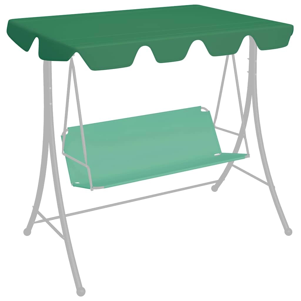 vidaXL Dosel de Repuesto Columpio de Jardín Mecedora Capota Reemplazo Cubierta Toldo Tapa Parasol Sombrilla Patio Verde 188/168x145/110 cm