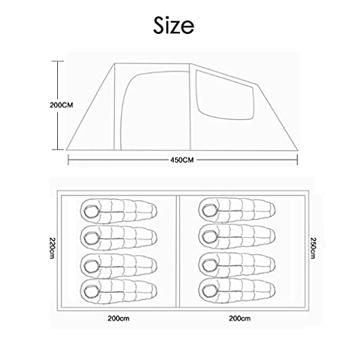 Carpa familiar para 5-8 personas, impermeable YXCKG miniatura 5