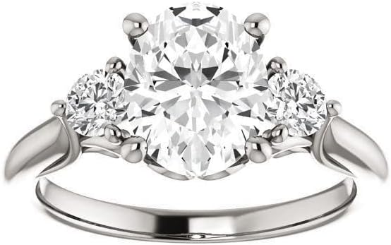 10k/14k/18k Solid Gold Handmade Engagement Ring 2CT Oval Cut Moissanite Diamond Solitaire Wedding/Bridal Rings Set for Women/Her Propose Ring
