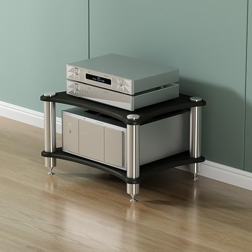 Meuble audio stéréo multi-niveaux noir 40 cm pour salon