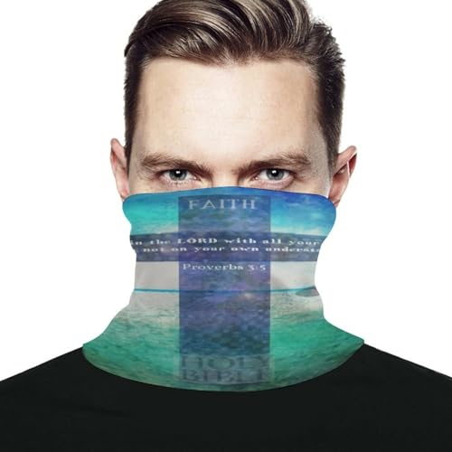 Trust The Lord with All Your Heart ScriptureNeck Scarf, Neck Warm, Breathable, Sun Protection And Windproof, Suitable for Skiing, Fishing, Hiking And CyclingOne Size
