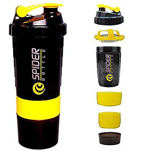 Kitchen India Spider Protein Shaker Blender Bottle for Whey Protein Mix, Cycling, Gym Water Bottle’s (Multicolor)