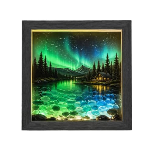 Arte Mural De Paisaje de Vidrio con Luz LED para Regalo de Casa Nueva